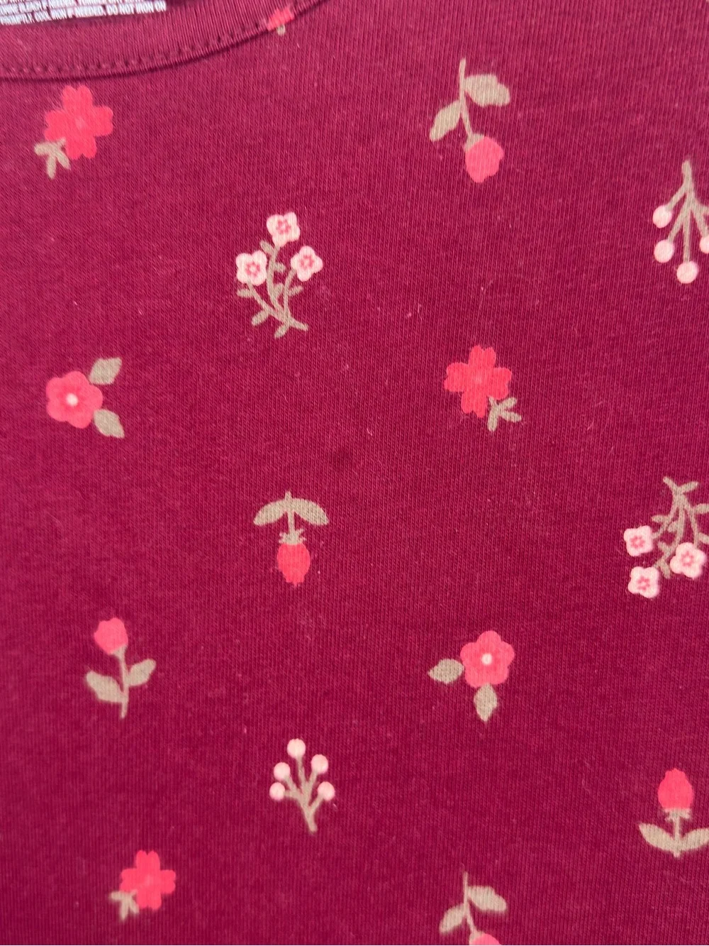 Cat & Jack Girls Burgundy Floral Long Sleeve Dress with Pockets
